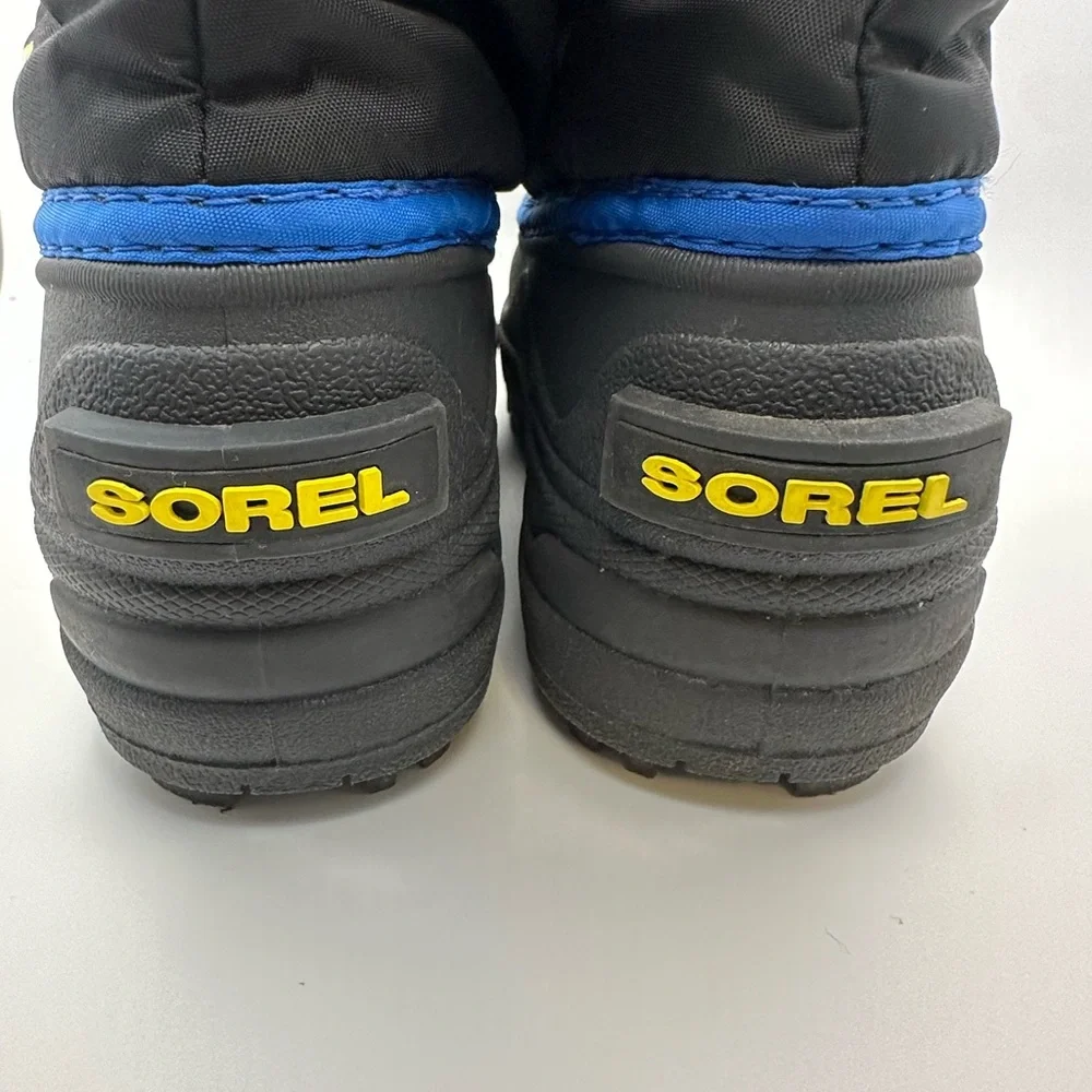 Sorel Children's Black‎ & Blue Snow Boots with Yellow Logo Strap